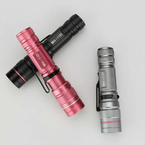 Led Flashlight Adjustable Q5 Lamp Torch 3 Modes Zoomable Waterproof Portable Mini Flash Light 3 Colors for Hiking Cycling
